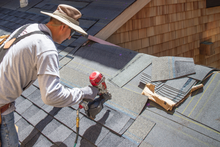 Storm damage repairs by Camouflage Roofing in Norman