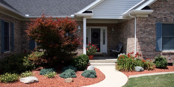 Brick siding on residnetial home